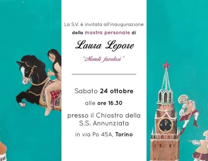 Laura Lepore Artista Torino locandina Mondi Favolosi mostra d'arte