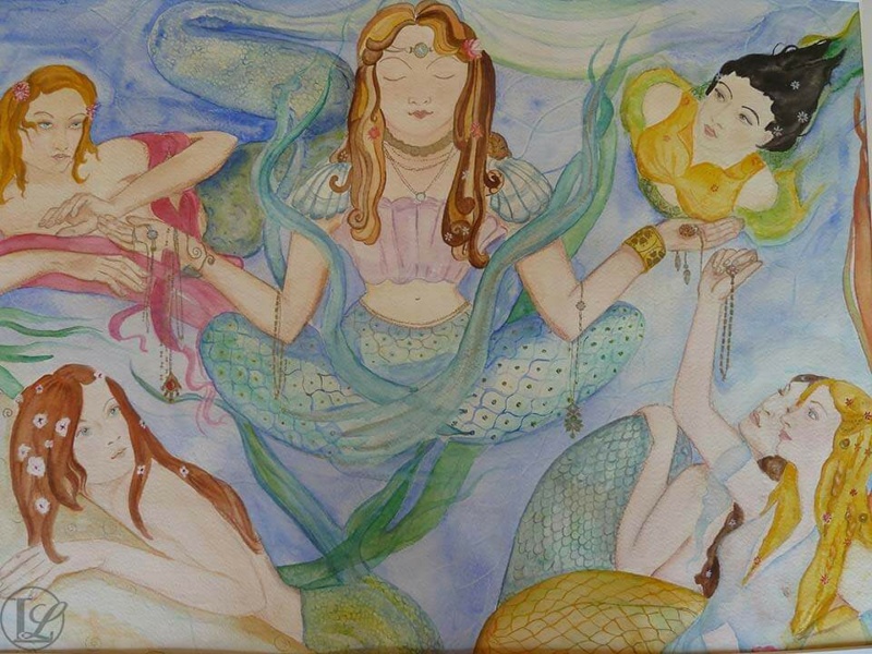 donne sott'acqua acquerello laura lepore artista torino
